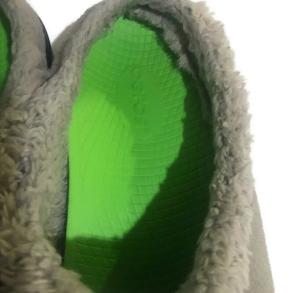 Oofos Oocoozie Mule Men's Comfort Recovery Slip On Shoes Gray  Sherpa Sz 11